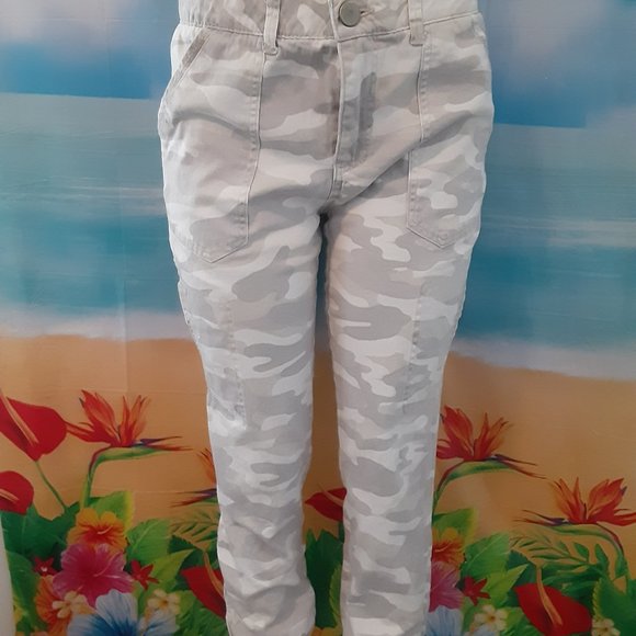 Camo Cargo Pants Wzip Ankle Detail 